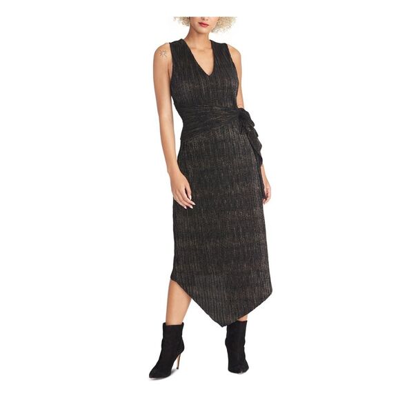 RACHEL RACHEL ROY Dresses & Skirts - RACHEL RACHEL ROY Womens Black Sleeveless V Neck Tea-Length Party Shift Dress L